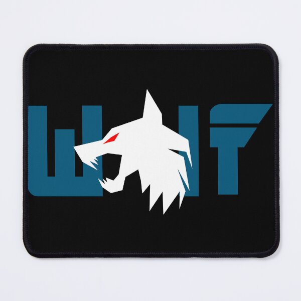 Item preview, White wolf with red eyes and blue letters designed and sold by the Zarock Shop.