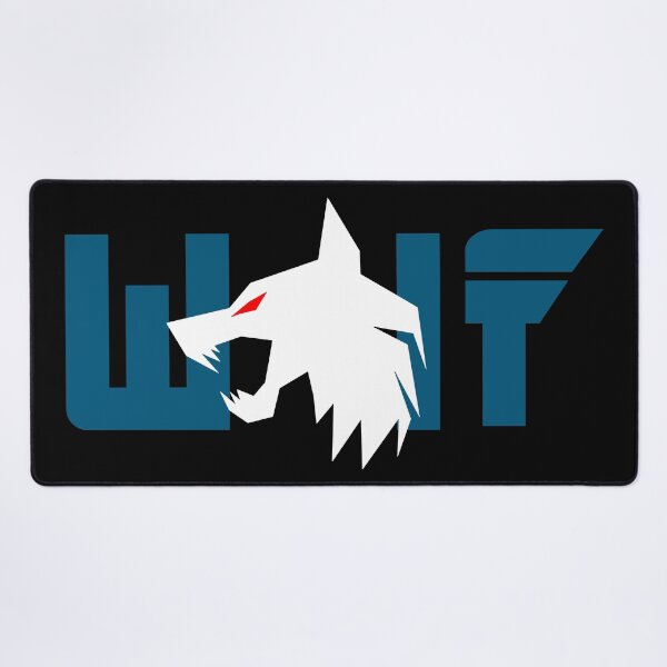 Item preview, White wolf with red eyes and blue letters designed and sold by the Zarock Shop.