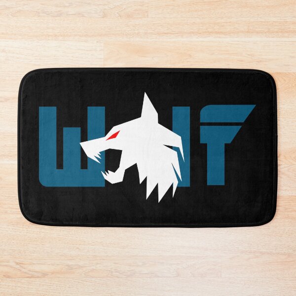 Item preview, White wolf with red eyes and blue letters designed and sold by the Zarock Shop.
