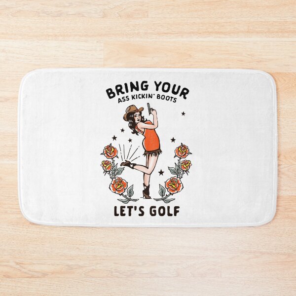 Item preview, Funny Cowgirl Golfing Gift. Kick Ass Women's Let's Golf Design designed and sold by The Whiskey Ginger Design Shop.