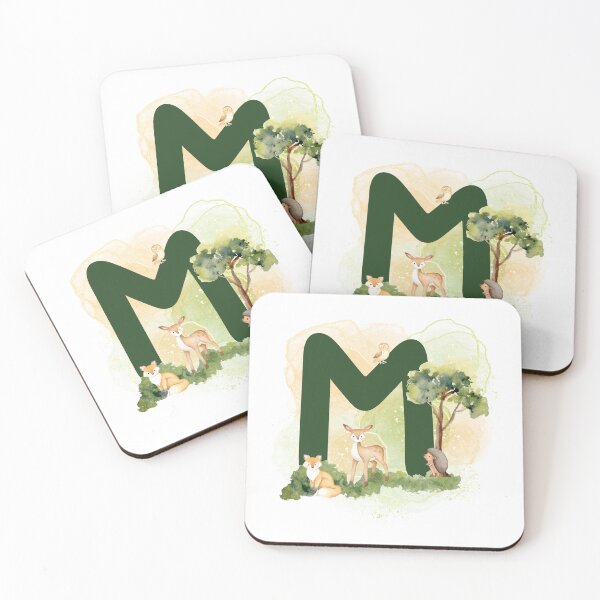 Item preview, Woodland animal series Letter M designed and sold by Tiffany Glassco.