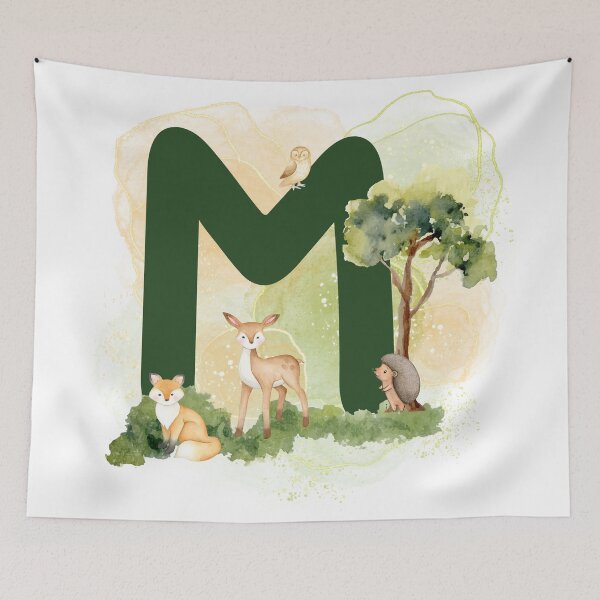 Item preview, Woodland animal series Letter M designed and sold by Tiffany Glassco.