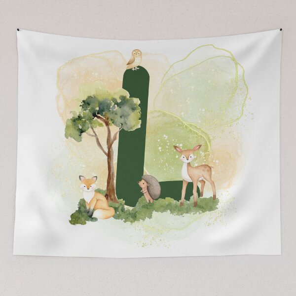 Item preview, Woodland animal series Letter L designed and sold by Tiffany Glassco.