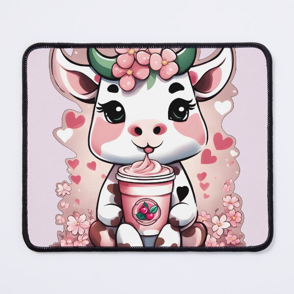 Item preview, Cute cow drinking coffee designed and sold by Flamprincesss.
