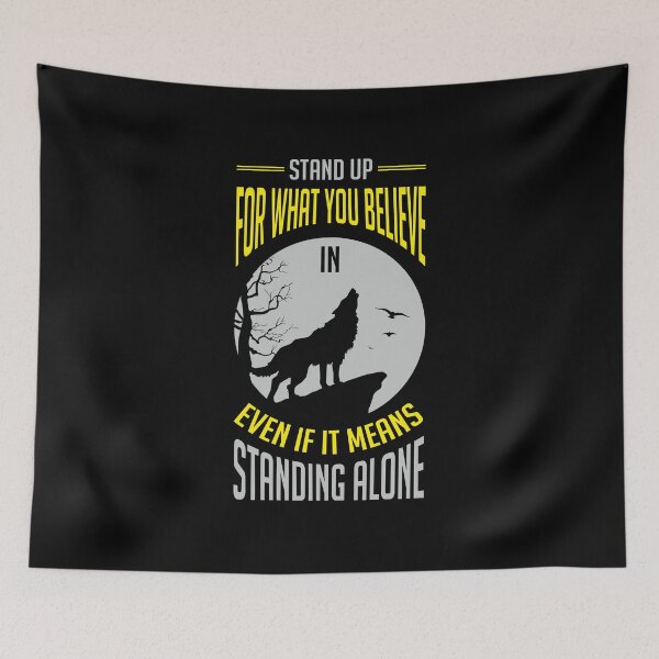Item preview, Stand Alone: Empowering Wolf-Themed Motivation Design designed and sold by Soundness34.