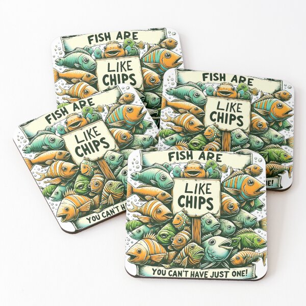 Item preview, Fish are like chips - funny saying designed and sold by FinFriends.