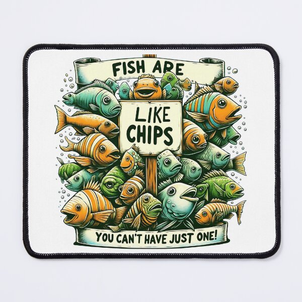 Item preview, Fish are like chips - funny saying designed and sold by FinFriends.
