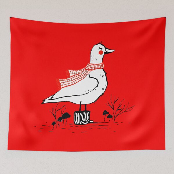 Item preview, Cute white duck in winter designed and sold by iulimade art.