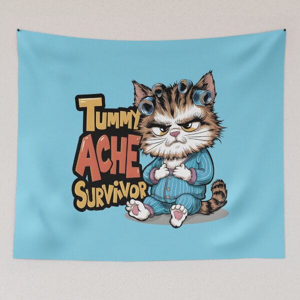 Item preview, Tummy Ache Survivor Cute Cat Lovers Funny designed and sold by jteart.