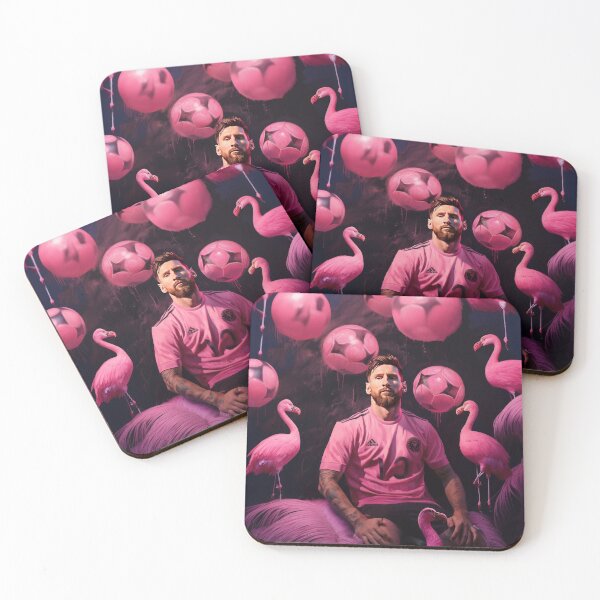 Item preview, Flamingo Fantasy: Messi's Miami Elegance designed and sold by Prompt Football.