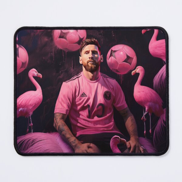 Item preview, Flamingo Fantasy: Messi's Miami Elegance designed and sold by Prompt Football.