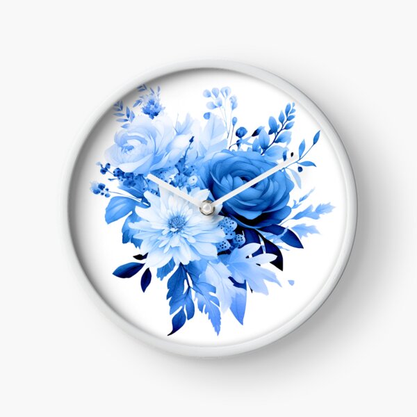 Flower bouquet blue denim design trend color Uhr