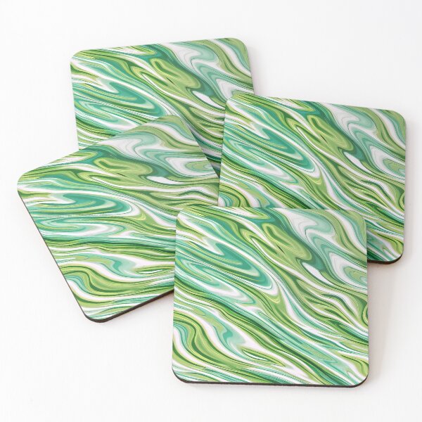 Item preview, #M282: White Green And Teal Waves Groovy Move designed and sold by FarStarL33.