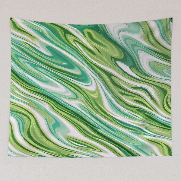 Item preview, #M282: White Green And Teal Waves Groovy Move designed and sold by FarStarL33.