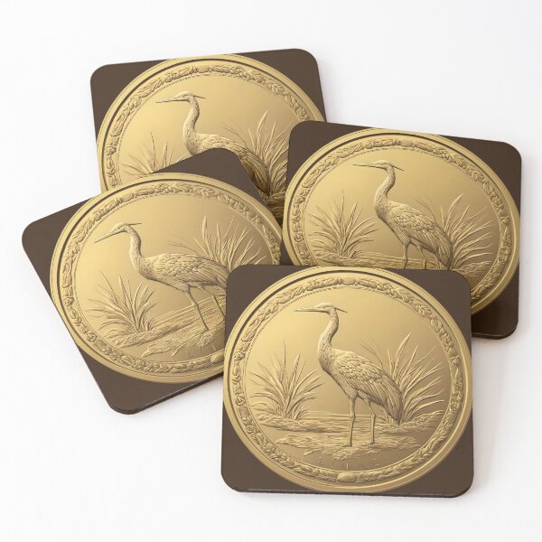 Item preview, OCHER YELLOW COIN A CRANE designed and sold by Ciervo Primavera.