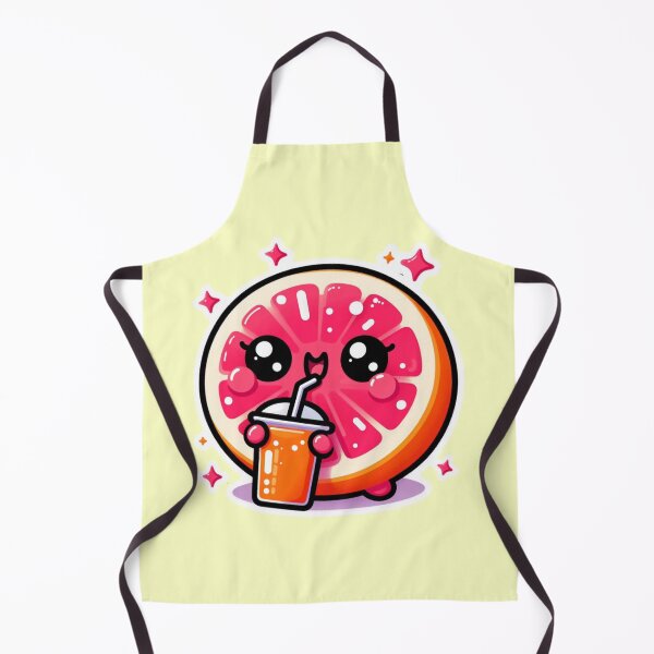 Item preview, Kawaii Pink Grapefruit with Smoothie designed and sold by BeardedTree.