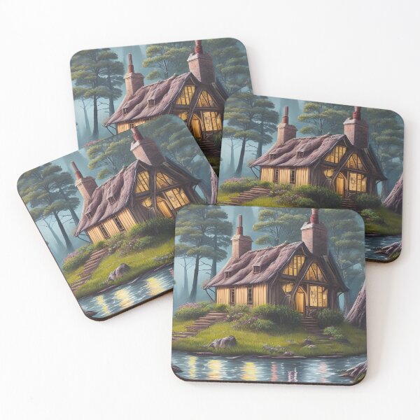 Item preview, Tranquil Riverfront Lodge in the Woods designed and sold by ArtistryTouch.