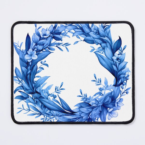 Item preview, Blue floral wreath with flowers and flowers in a blue denim design designed and sold by Robert Biedermann.