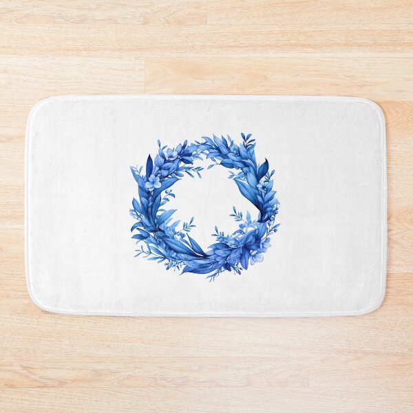 Item preview, Blue floral wreath with flowers and flowers in a blue denim design designed and sold by Robert Biedermann.