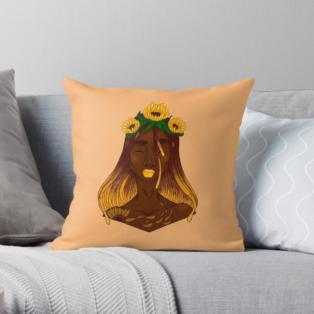the sunflower Throw Pillow
