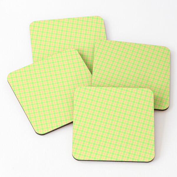 Item preview, Pink & Green Striped Plaid Squares Yellow Absolute Diagrams designed and sold by Alchemy-A-La-G.