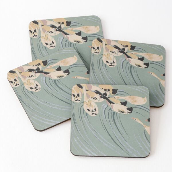 Item preview, Ducks Swimming, Japanese Woodblock Print designed and sold by gliyj.