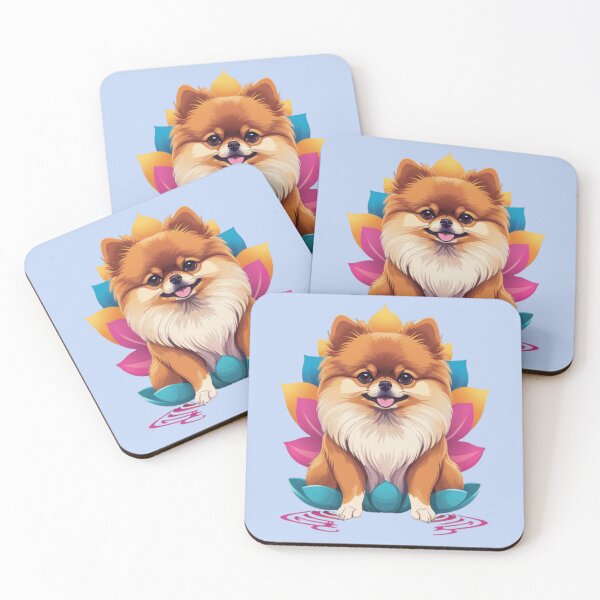 Item preview, Pomeranian. Dog Meditation with Lotus Flower. designed and sold by NewtBoo.