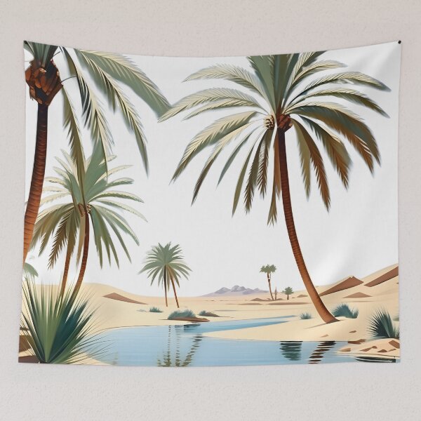 Item preview, A Quiet Desert Oasis—Sand Dunes and Date Palms designed and sold by AspirationalArt.