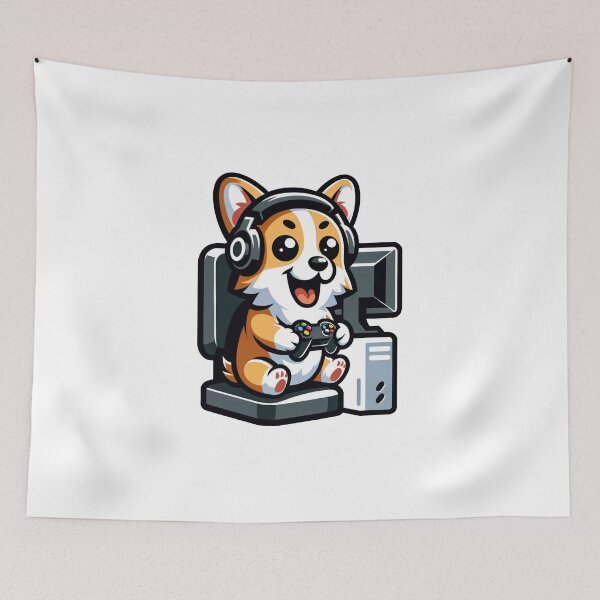 Item preview, gamer corgi designed and sold by FerdiEverywhere.