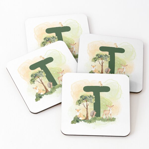Item preview, Woodland animal series Letter T designed and sold by Tiffany Glassco.