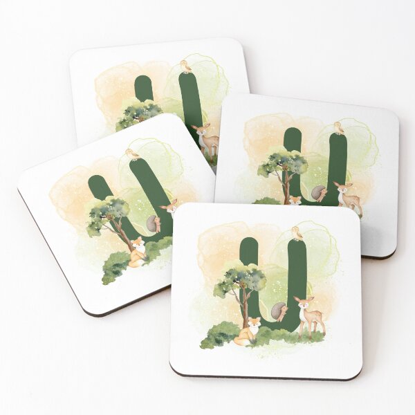 Item preview, Woodland animal series Letter U designed and sold by Tiffany Glassco.