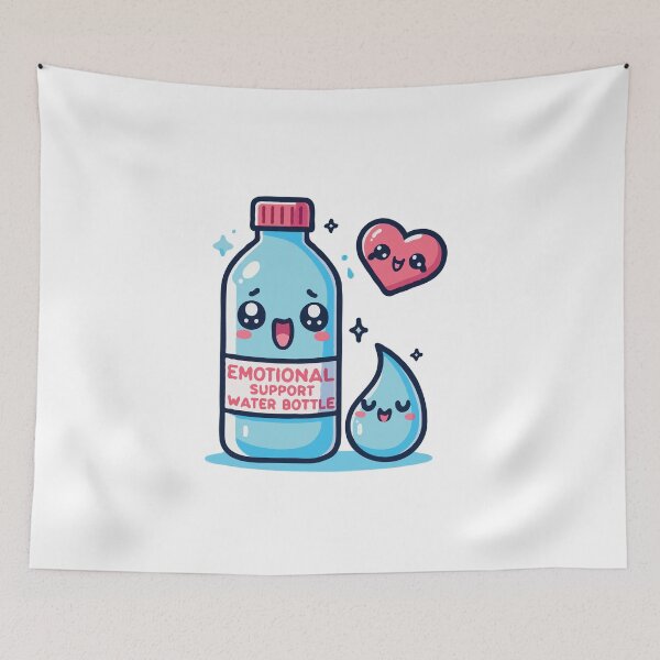 Item preview, emotional support water bottle  designed and sold by TshirtTalkYou.