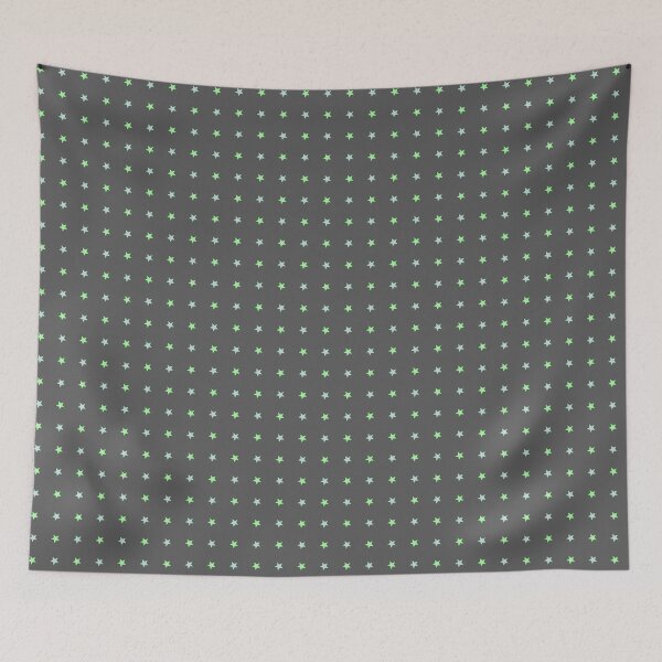 Item preview, Green Colored Stars Sequenced Gray Pattern Absolute Diagrams designed and sold by Alchemy-A-La-G.