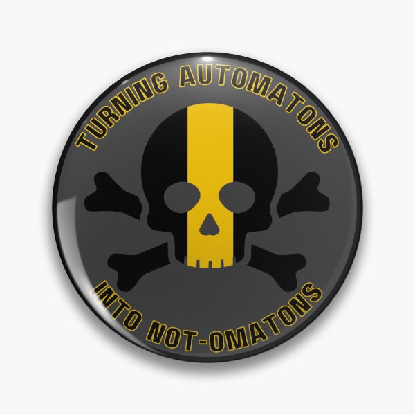 Item preview, Anti-Automatons Badge designed and sold by SweetsAndSavary.