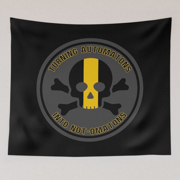 Item preview, Anti-Automatons Badge designed and sold by SweetsAndSavary.