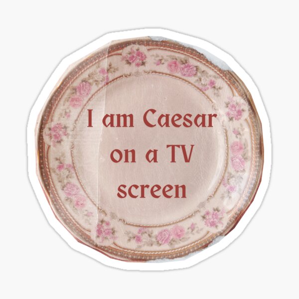 Vista previa del artículo con la obra «Soy César en una pantalla de televisión en la última cena.», diseñado y vendido por ClodetteDesigns.