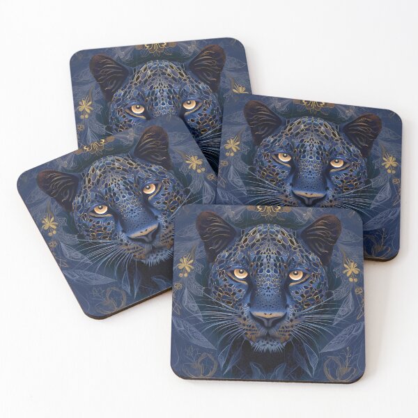 Item preview, Black Leopard Navy and Gold designed and sold by AM-Fine-Designs.