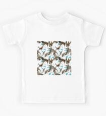 sea bird and ?oast seamless pattern. watercolor seashore background. gannet illustration. Kids Tee