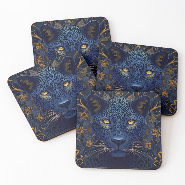 Item preview, Black Leopard Navy and Gold designed and sold by AM-Fine-Designs.
