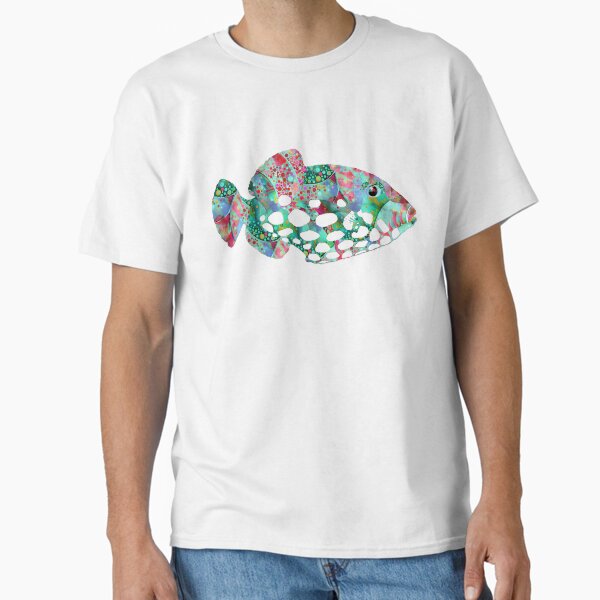 Item preview, Pure Enchantment Clown Trigger Fish Beachy Beach Art designed and sold by Sharon Cummings Art.