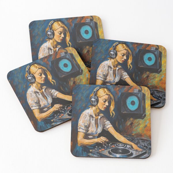 Item preview, "Empowering Beats: Female DJ Rocking the Mixer in the Nightclub" designed and sold by Artisticanvas.