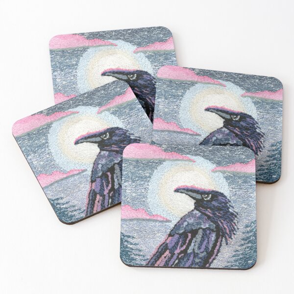 Item preview, Teal Raven Punch Needle Embroidery designed and sold by nadya.