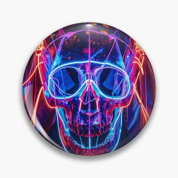 Item preview, “Neon light burst, traced topology, cranial beetle” designed and sold by Art-Vortex-fr.