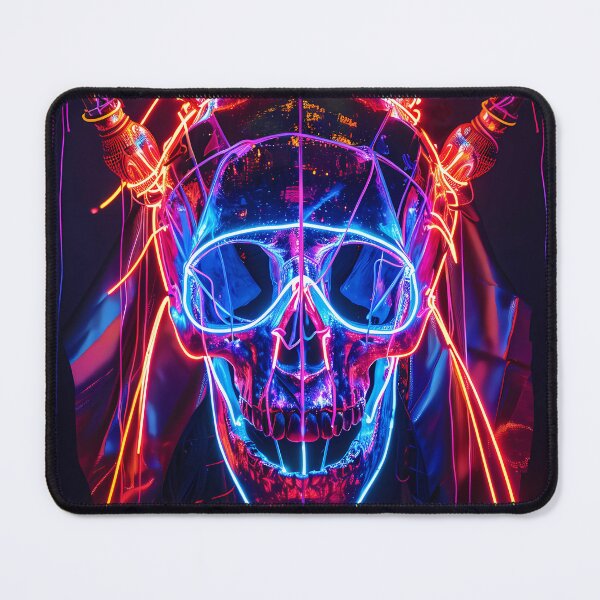 Item preview, “Neon light burst, traced topology, cranial beetle” designed and sold by Art-Vortex-fr.