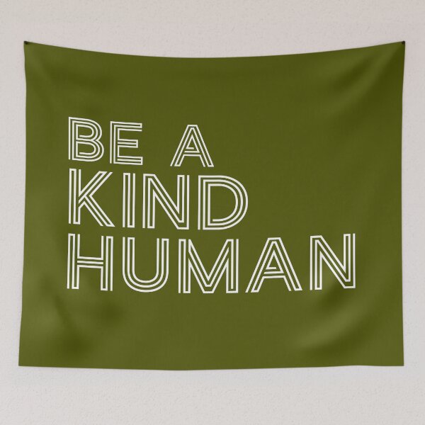 Item preview, Be A Good Kind Nice Human Line Text For Dark Black Background designed and sold by activlifewear.