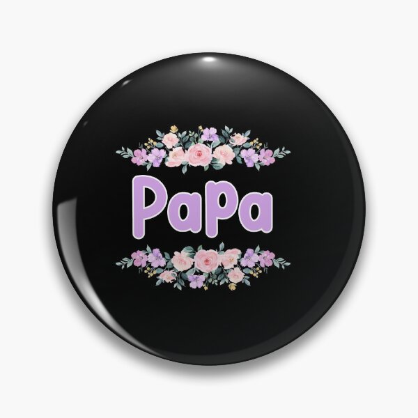 Item preview, Purple Flower Papa Name Label (Black) designed and sold by NormadWorld.