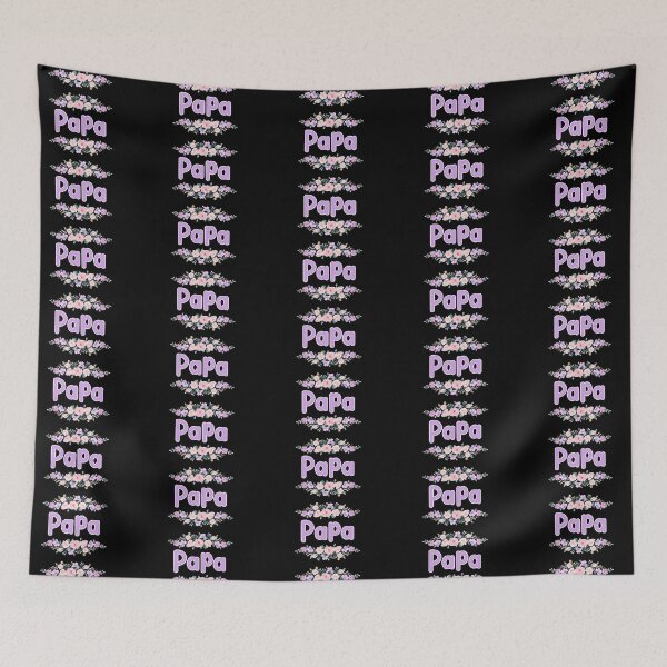 Item preview, Purple Flower Papa Name Label (Black) designed and sold by NormadWorld.