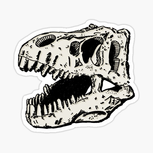 Item preview, T-Rex Skull Lineart designed and sold by thekittyburger.