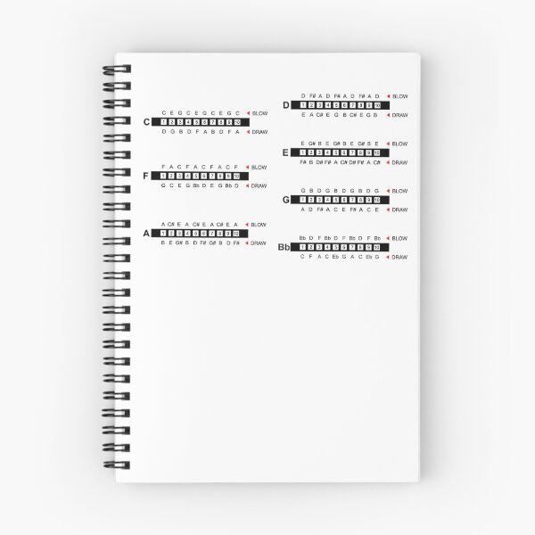 Item preview, Harmonica notes position chart designed and sold by dodgerock.