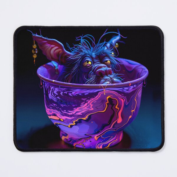 Item preview, “Psychedelic Iridescent Glowing Neon Liquid Paint Creature” designed and sold by Art-Vortex-fr.